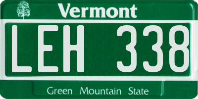 VT license plate LEH338