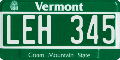 VT license plate LEH345