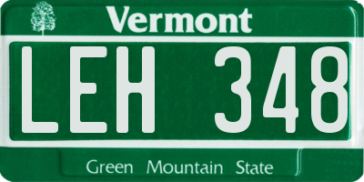 VT license plate LEH348
