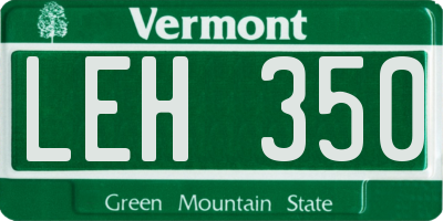 VT license plate LEH350