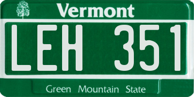 VT license plate LEH351