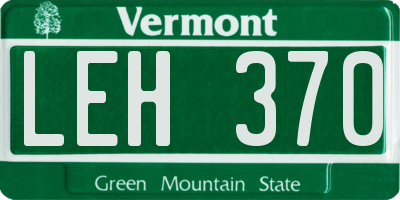 VT license plate LEH370