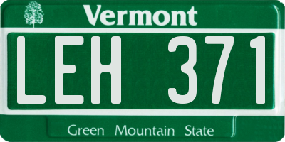 VT license plate LEH371
