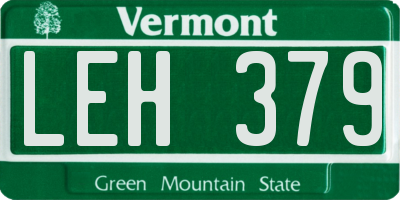 VT license plate LEH379