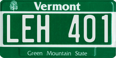 VT license plate LEH401