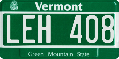 VT license plate LEH408