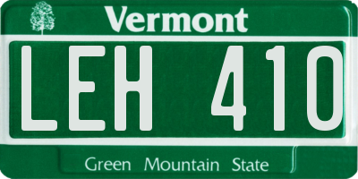 VT license plate LEH410