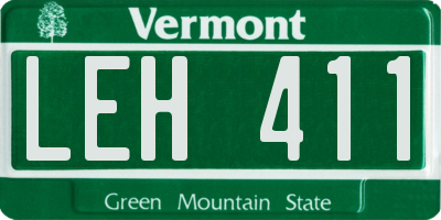 VT license plate LEH411