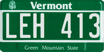 VT license plate LEH413