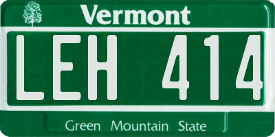 VT license plate LEH414