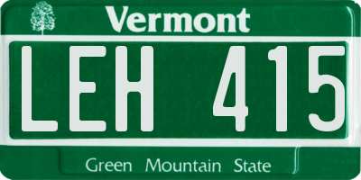VT license plate LEH415