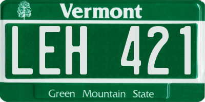 VT license plate LEH421