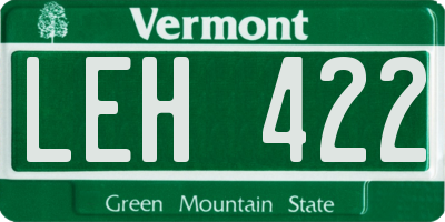 VT license plate LEH422