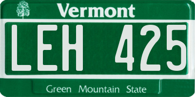 VT license plate LEH425