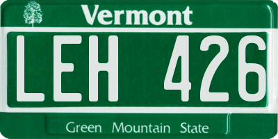 VT license plate LEH426
