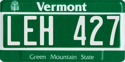 VT license plate LEH427