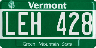 VT license plate LEH428