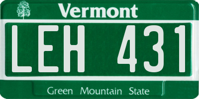 VT license plate LEH431