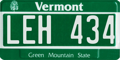 VT license plate LEH434