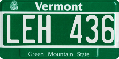 VT license plate LEH436