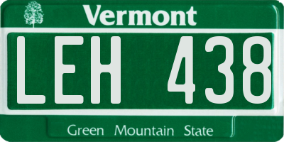 VT license plate LEH438