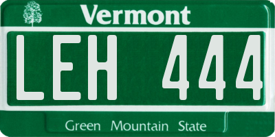 VT license plate LEH444