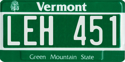 VT license plate LEH451