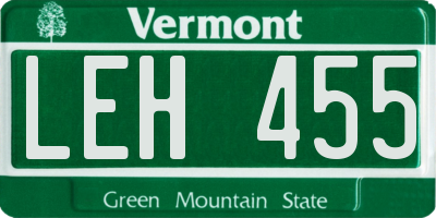 VT license plate LEH455