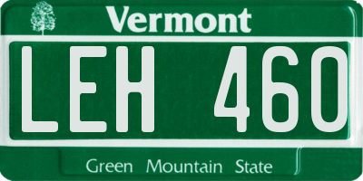 VT license plate LEH460