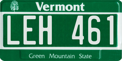 VT license plate LEH461