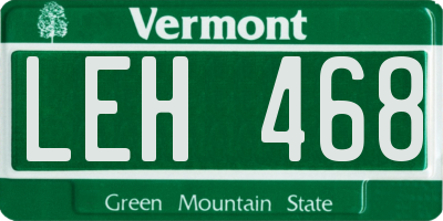 VT license plate LEH468