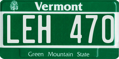 VT license plate LEH470