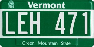 VT license plate LEH471