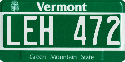 VT license plate LEH472