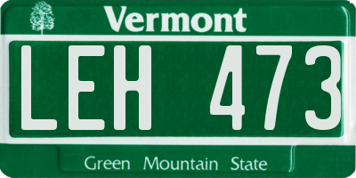 VT license plate LEH473