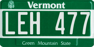 VT license plate LEH477