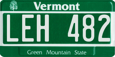 VT license plate LEH482
