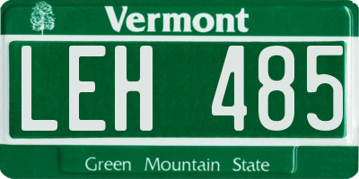 VT license plate LEH485