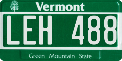 VT license plate LEH488