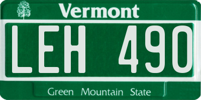 VT license plate LEH490