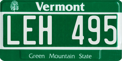 VT license plate LEH495