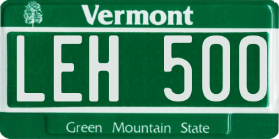 VT license plate LEH500