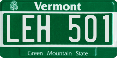 VT license plate LEH501