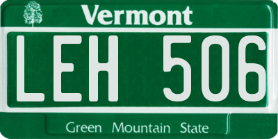 VT license plate LEH506