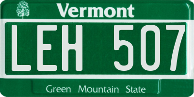 VT license plate LEH507