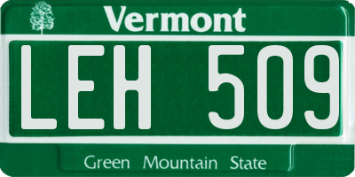 VT license plate LEH509