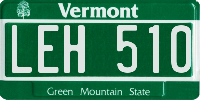 VT license plate LEH510