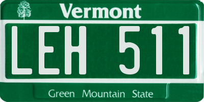 VT license plate LEH511