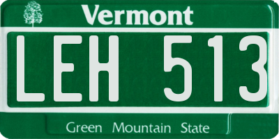 VT license plate LEH513
