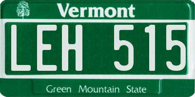 VT license plate LEH515